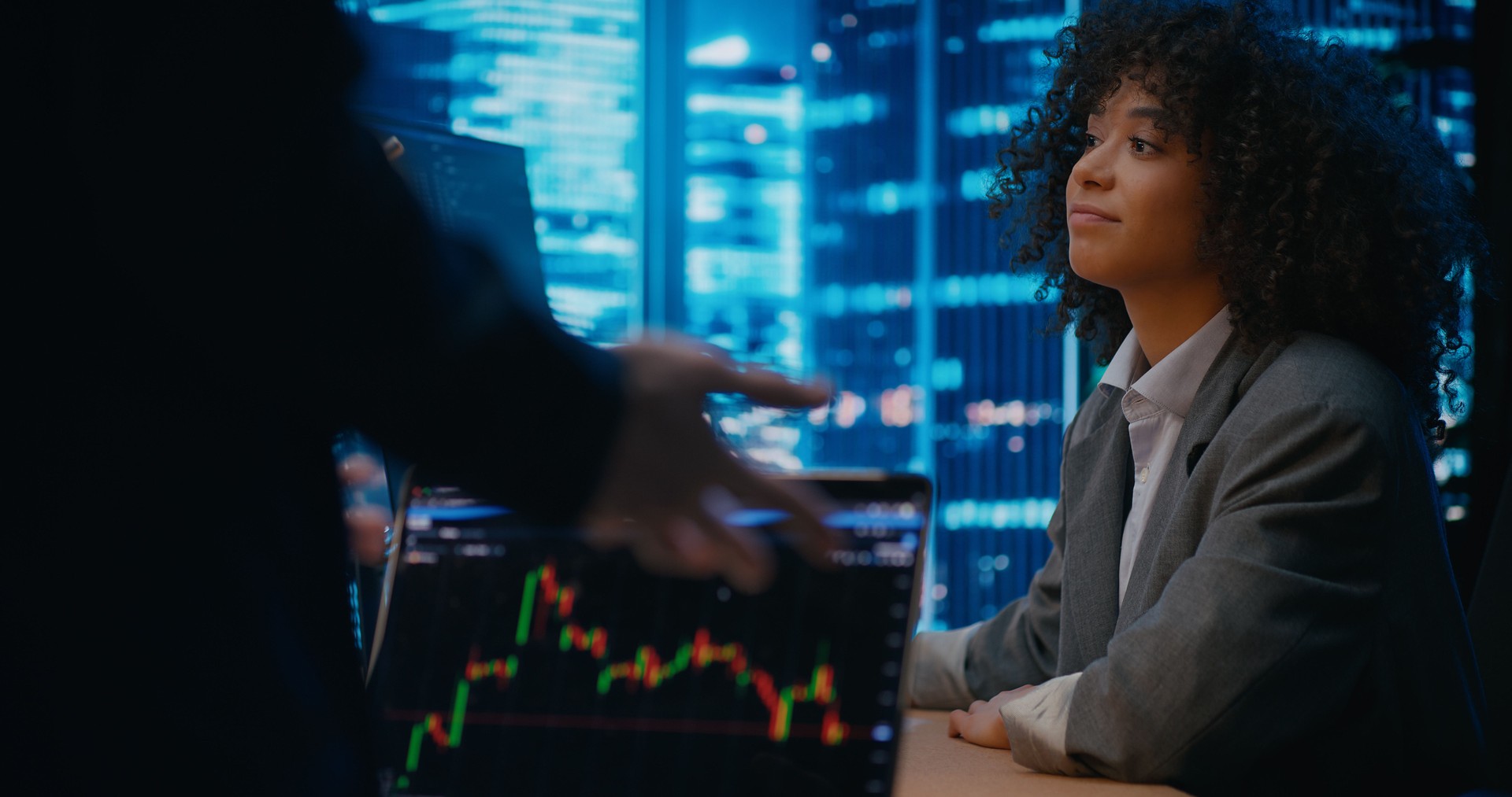 Female employee listening carefully to the manager's guideline according to upcoming project